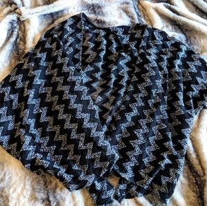 Black & silver chevron Kimono